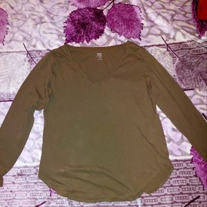 Olive Green Wmns Large Relaxed fit Gap shirt